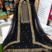 Veeran Fashions Midnight Black Georgette Gold-Embroidered Unstitched Suit Veeran Fashions Midnight Black Georgette Gold-Embroidered Unstitched Suit