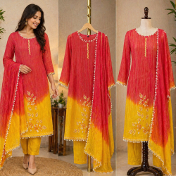Veeran Fashions Ombre Shimmer Crush Festive Unstitched Suit Set Veeran Fashions Ombre Shimmer Crush Festive Unstitched Suit Set