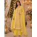 Sunshine Yellow Kheem Khaab Floral Unstitched Suit with Chinon Dupatta