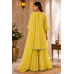 Lime Zest Shimmer Organza Embroidered Stitched Kameez Sharara Set