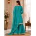 Turquoise Noor Embroidered Silk Stitched Farshi Salwar Suit Turquoise Noor Embroidered Silk Stitched Farshi Salwar Suit