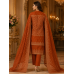Royal Rust Dola Silk Heritage Unstitched Suit Royal Rust Dola Silk Heritage Unstitched Suit