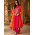 Rani Pink & Orange Festive Silk Unstitched Suit Rani Pink & Orange Festive Silk Unstitched Suit