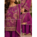 Royal Purple Crape Floral Embroidered Unstitched Suit Royal Purple Crape Floral Embroidered Unstitched Suit