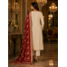 Royal Ivory Maroon Shimmer Unstitched Suit with Organza Dupatta Royal Ivory Maroon Shimmer Unstitched Suit with Organza Dupatta