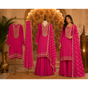 Rani Pink Royal Farshi Salwar Kameez Set Rani Pink Royal Farshi Salwar Kameez Set