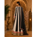 Ivory & Black Regal Crape Stitched Anarkali Set Ivory & Black Regal Crape Stitched Anarkali Set