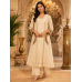 Ivory Pearl Shimmer A-Line Frock Suit Set