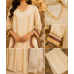 Ivory Pearl Shimmer A-Line Frock Suit Set