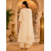 Ivory Pearl Shimmer A-Line Frock Suit Set