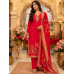 Royal Scarlet Dola Silk Embroidered Unstitched Suit Set Royal Scarlet Dola Silk Embroidered Unstitched Suit Set