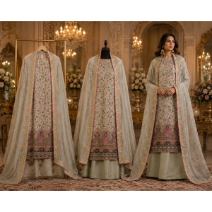 Sage Mist Floral Designer Crape Unstitched Suit with Pure Chiffon Dupatta Sage Mist Floral Designer Crape Unstitched Suit with Pure Chiffon Dupatta
