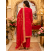 Royal Scarlet Dola Silk Embroidered Unstitched Suit Set Royal Scarlet Dola Silk Embroidered Unstitched Suit Set