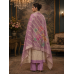 Royal Ivory & Lavender Banarasi Shimmer Unstitched Suit Set Royal Ivory & Lavender Banarasi Shimmer Unstitched Suit Set