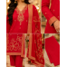 Royal Scarlet Dola Silk Embroidered Unstitched Suit Set Royal Scarlet Dola Silk Embroidered Unstitched Suit Set