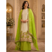 Lime Blossom Shimmer Designer Unstitched Suit Set with Chenon Dupatta Lime Blossom Shimmer Designer Unstitched Suit Set with Chenon Dupatta