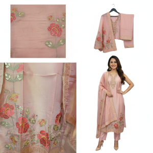 Manjari Gota-Mirror Embroidered Crape Suit Set
