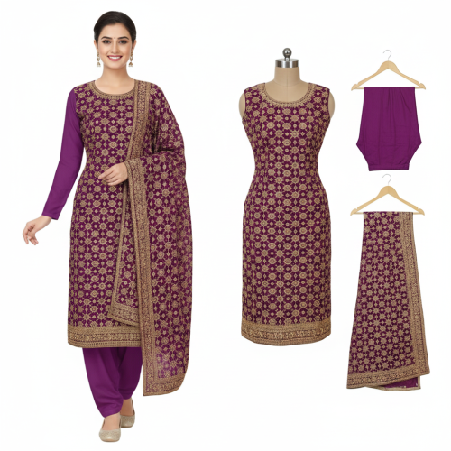 Zahira Regal Zari Chenon Suit Set