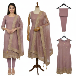 Amara Mauve Zari-Work Suit Set Amara Mauve Zari-Work Suit Set