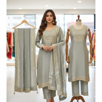 Moonlit Shimmer Crape Ensemble