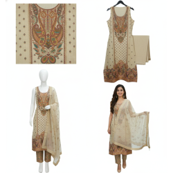 Cream Embroidered Suit Set Cream Embroidered Suit Set