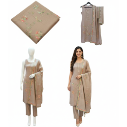 Lavender Crush Kurta Set with Floral Embroidery