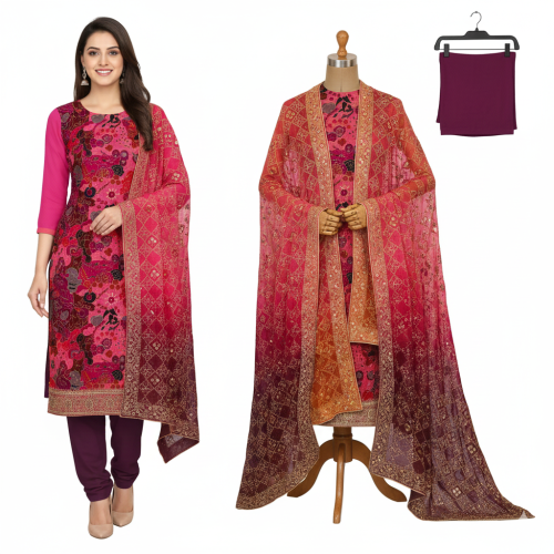 Mehr-Un-Nisa Regal Zari Chenon Suit Set Mehr-Un-Nisa Regal Zari Chenon Suit Set