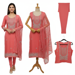 Rajwada Zari-Work Plum Chenon Suit Set