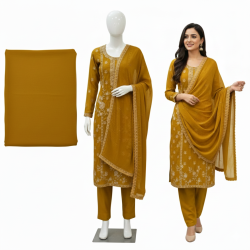 Bright Yellow/Mustard-Colored Salwar Suit