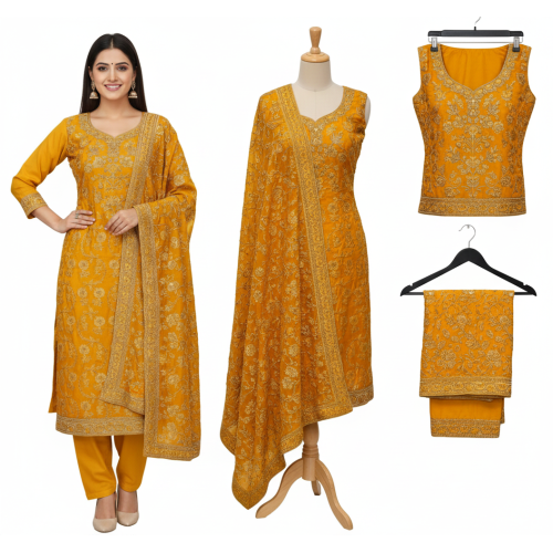 Aalia Crimson Dabka-Work Suit Set