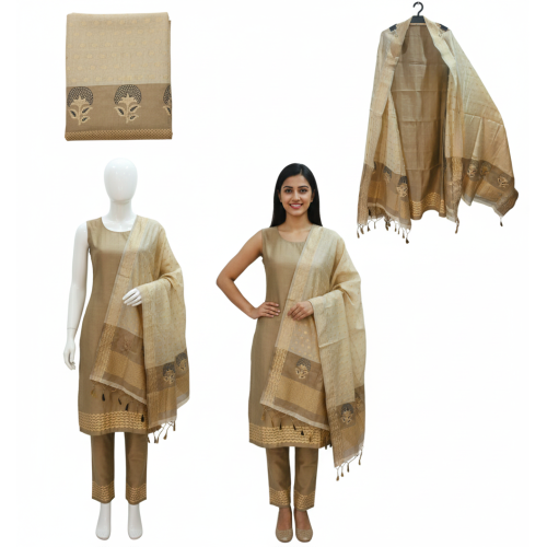 Maheshwar Heritage Cotton-Work Suit