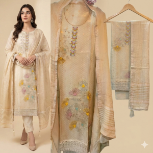 Pastel Bloom Embroidered Suit Set