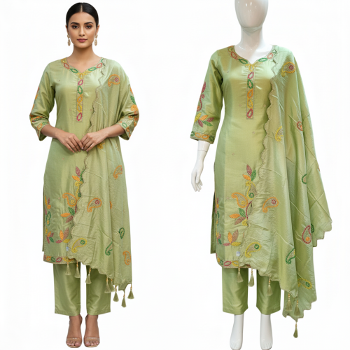 Pista Shimmer Dori Work Salwar Suit