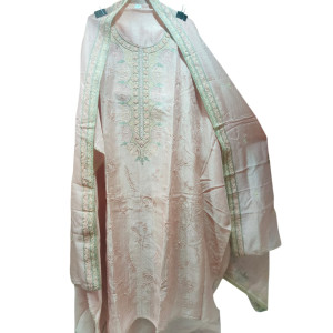 Elegant Baby Pink Embroidered Suit with Heavy Dupatta