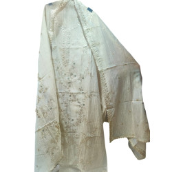 Ivory Elegance Machine-Embroidered Suit Set