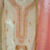 Elegant Off-White Crape Silk Embroidered Suit with Pink Chiffon Dupatta Elegant Off-White Crape Silk Embroidered Suit with Pink Chiffon Dupatta