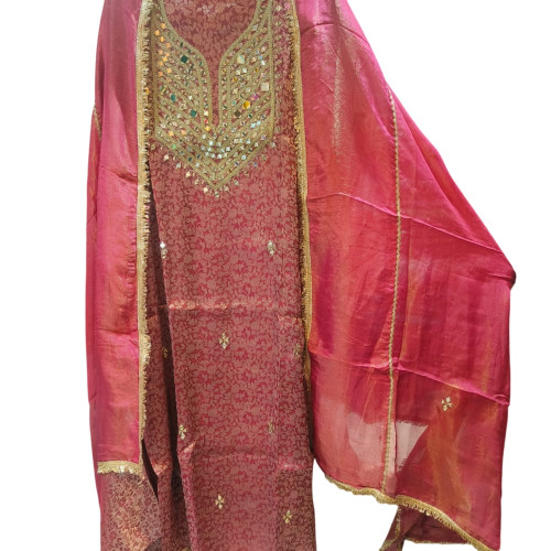 The Aaina-e-Zari Dola Silk Suit The Aaina-e-Zari Dola Silk Suit