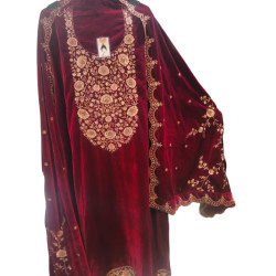 Heavily Embroidered Velvet Suit Set