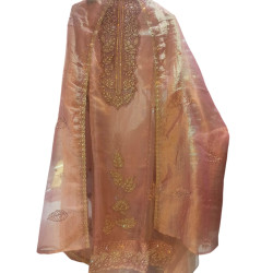 Rose Gold Tissue Embroidered Suit Set