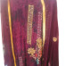 Regal Plum Crape Suit with Floral Chiffon Dupatta