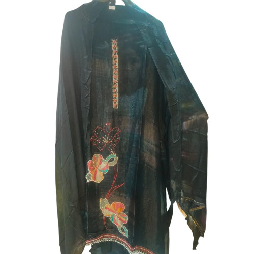 Elegant Black Crape Suit