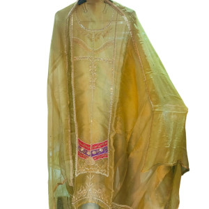 Golden-Green Glass Tissue Suit