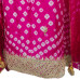 Vibrant Fuchsia Crape Bandhej Suit Set with Gota Patti