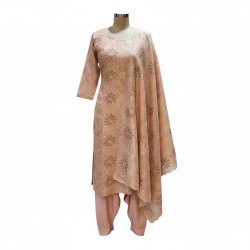 Peach Zari Embroidered Salwar Suit