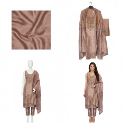 Tussar Crush Embroidered Suit Set