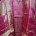 Magenta Pink Dabka Crush Silk Ensemble