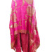 Magenta Pink Dabka Crush Silk Ensemble