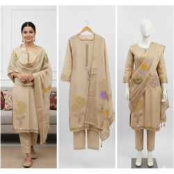 Elegant Tissue & Crape Floral Suit Set