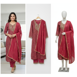The Aaina-e-Zari Dola Silk Suit