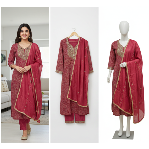 The Aaina-e-Zari Dola Silk Suit